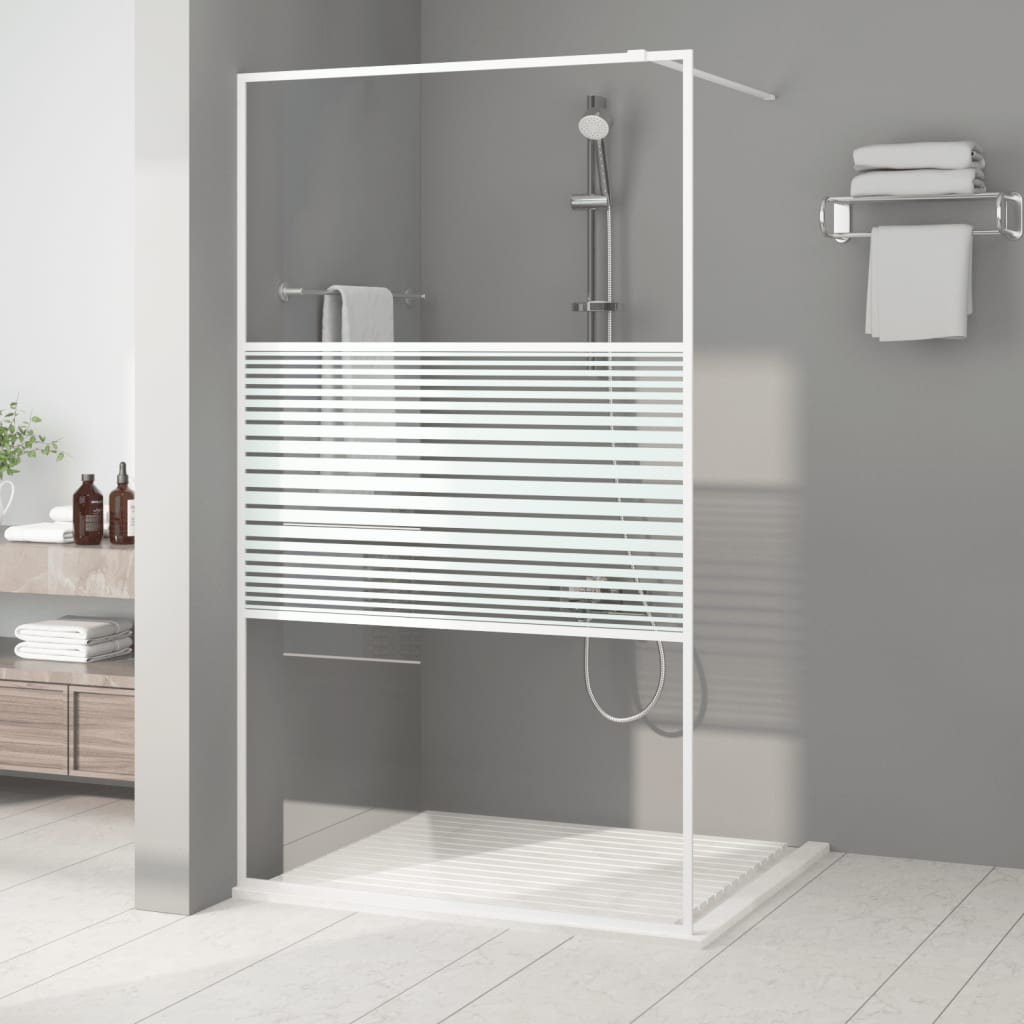 Walk-In Suihkuseinäke Valkoinen 115X195 Cm Kirkas Esg-Lasi