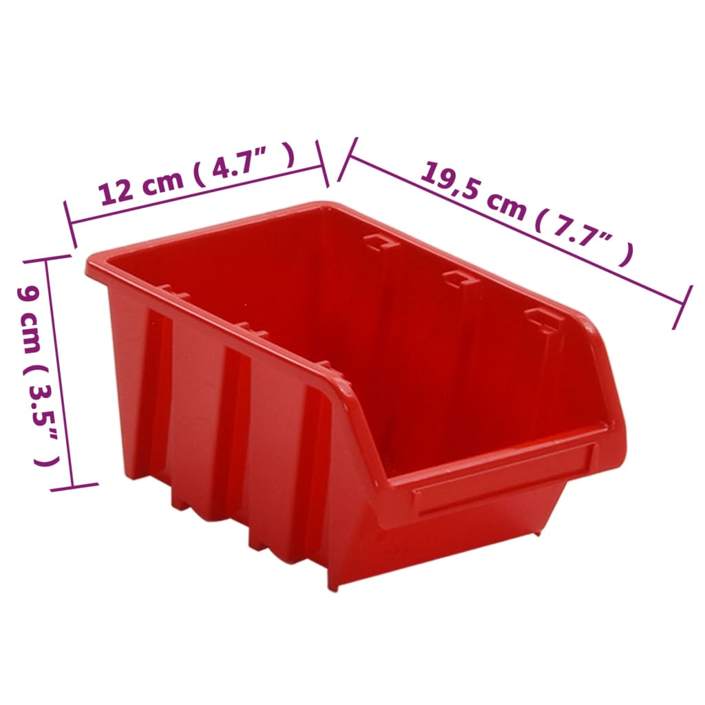 30-Osainen Verstashyllysarja Punamusta 77X39 Cm Polypropeeni