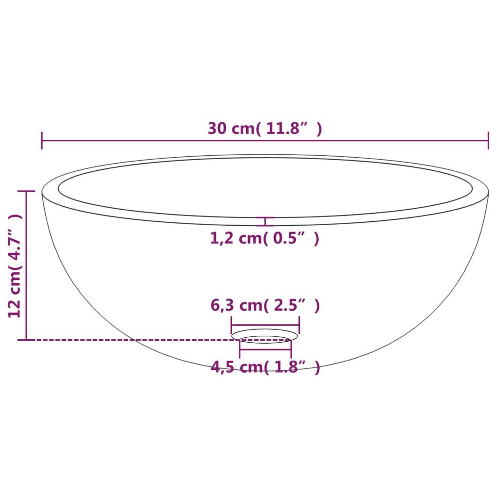 Pesuallas Karkaistu Lasi 30X12 Cm Valkoinen