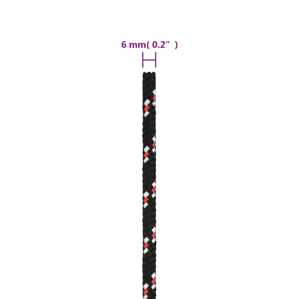 Veneköysi Musta 6 Mm 50 M Polypropeeni