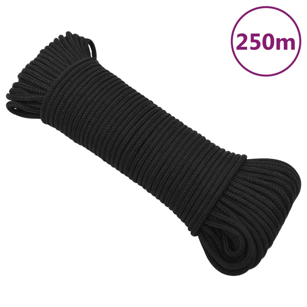 Veneköysi Täysmusta 4 Mm 250 M Polypropeeni