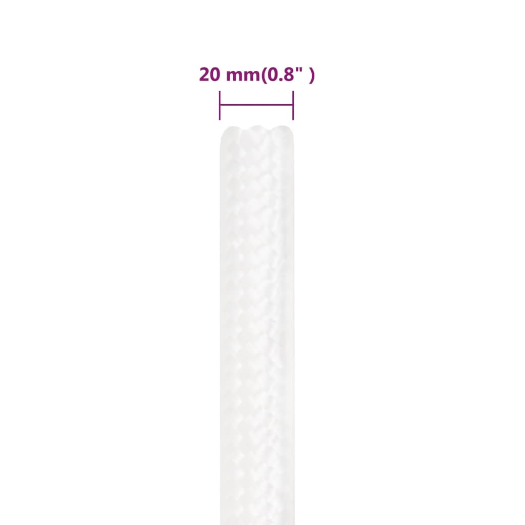 Veneköysi Täysvalkoinen 20 Mm 25 M Polypropeeni