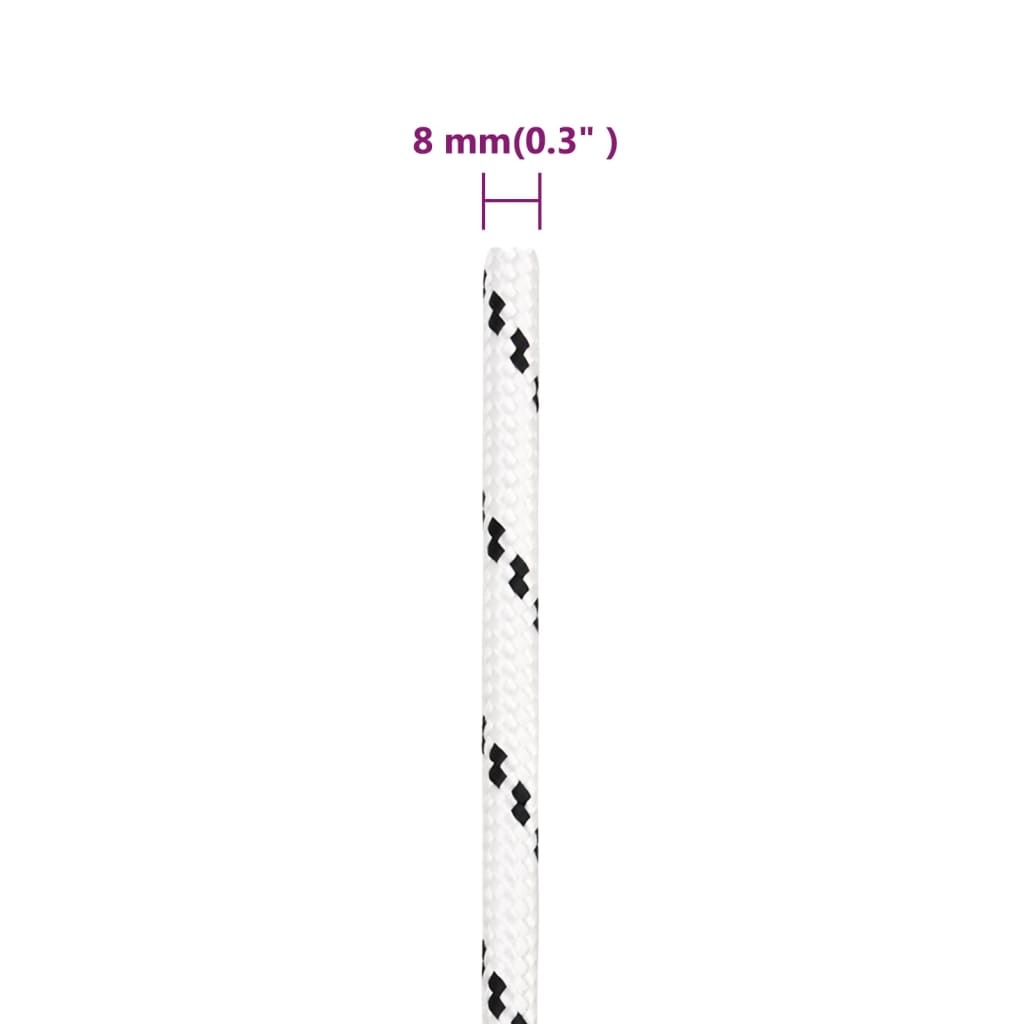 Punottu Veneköysi Valkoinen 8 Mm X 25 M Polyesteri