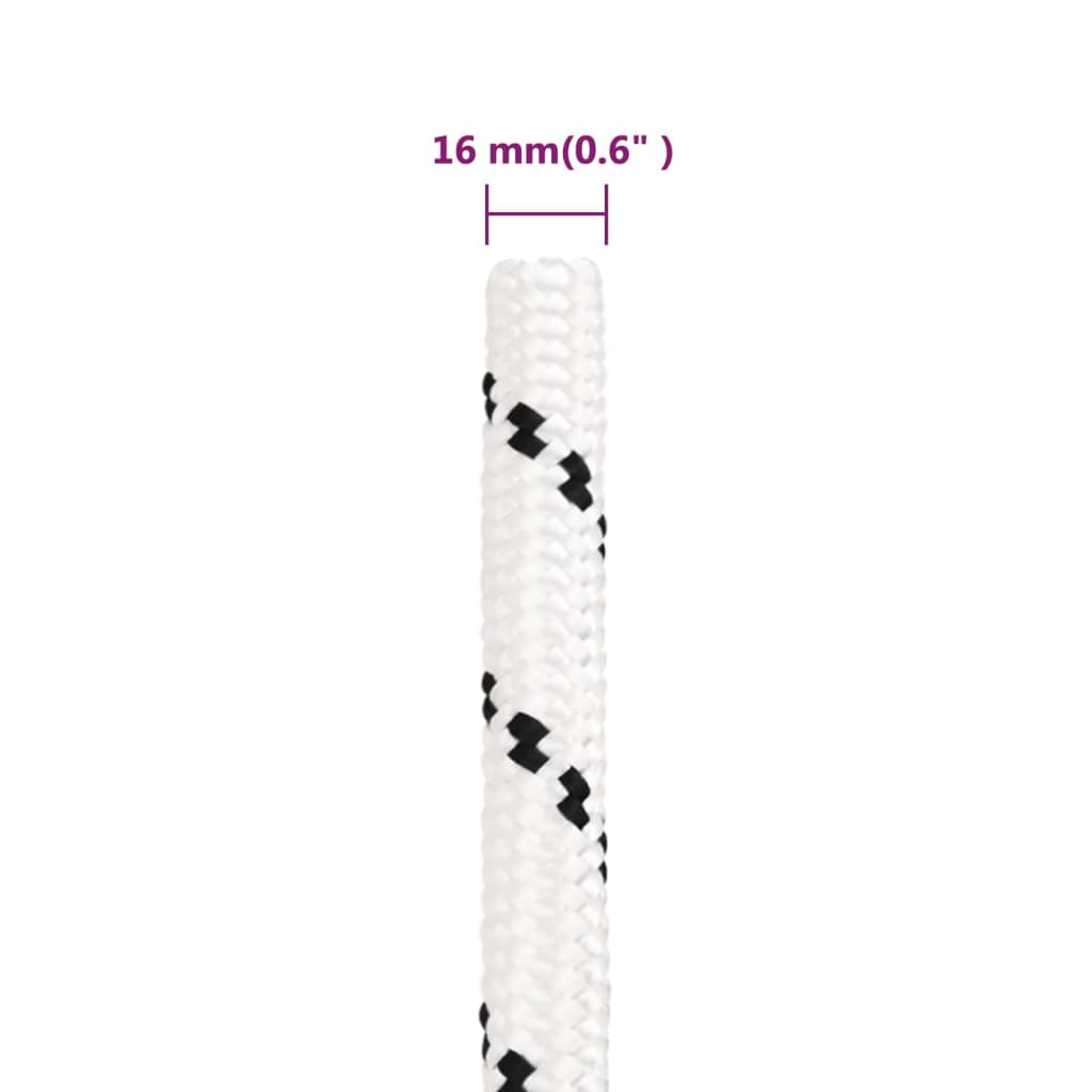 Punottu Veneköysi Valkoinen 16 Mm X 50 M Polyesteri