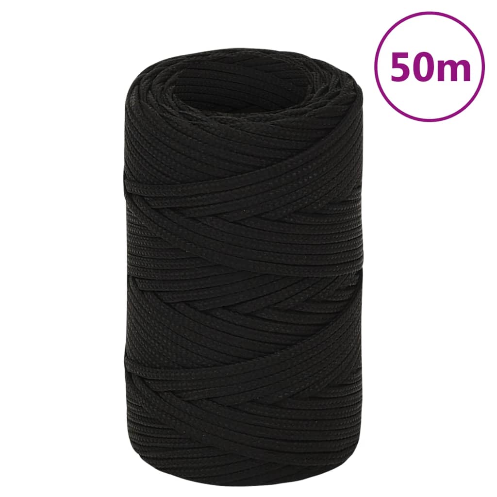 Työköysi Musta 2 Mm 50 M Polyesteri