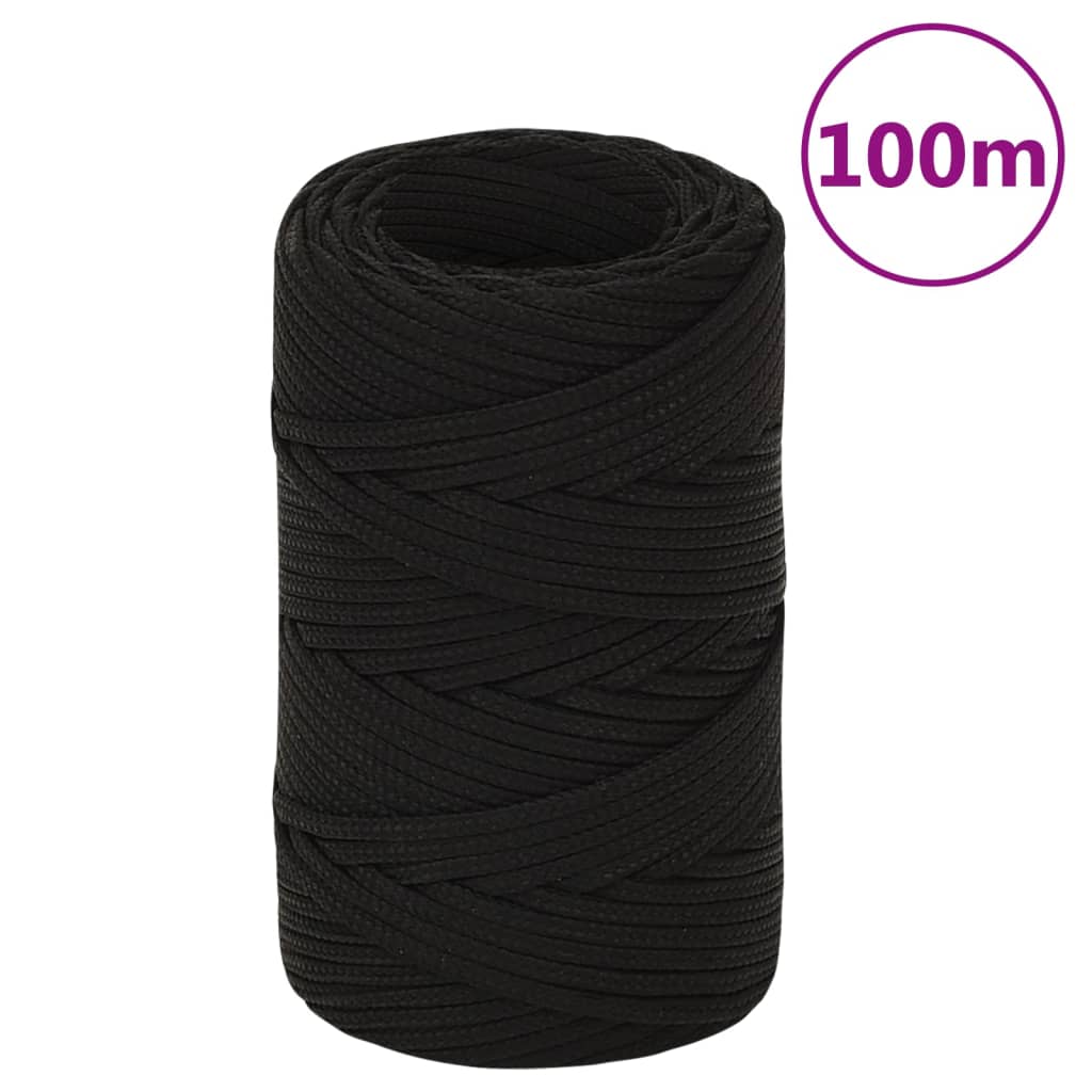 Työköysi Musta 2 Mm 100 M Polyesteri