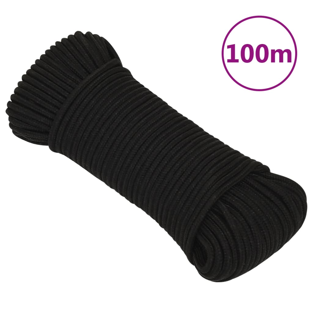 Työköysi Musta 3 Mm 100 M Polyesteri