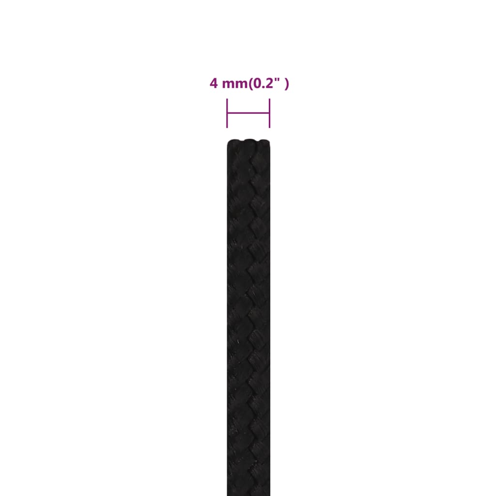 Työköysi Musta 4 Mm 50 M Polyesteri