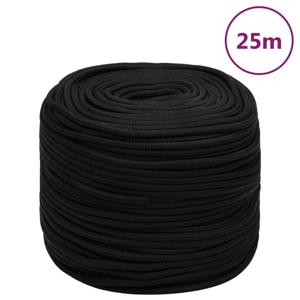 Työköysi Musta 8 Mm 25 M Polyesteri