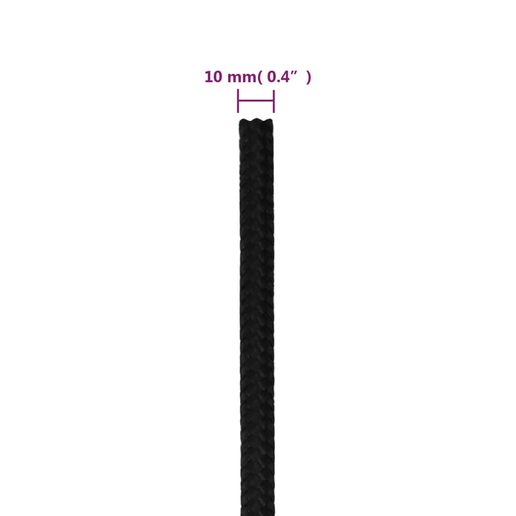 Työköysi Musta 10 Mm 50 M Polyesteri