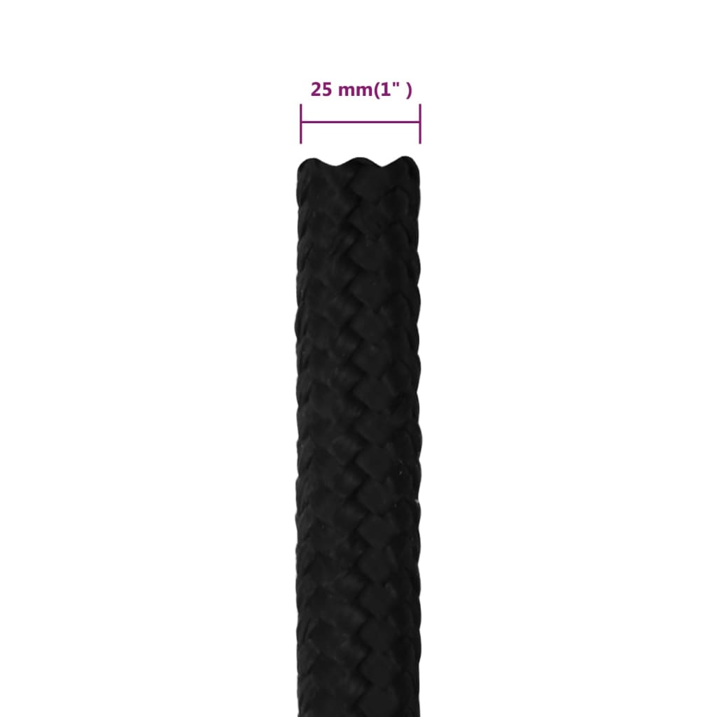 Työköysi Musta 25 Mm 25 M Polyesteri