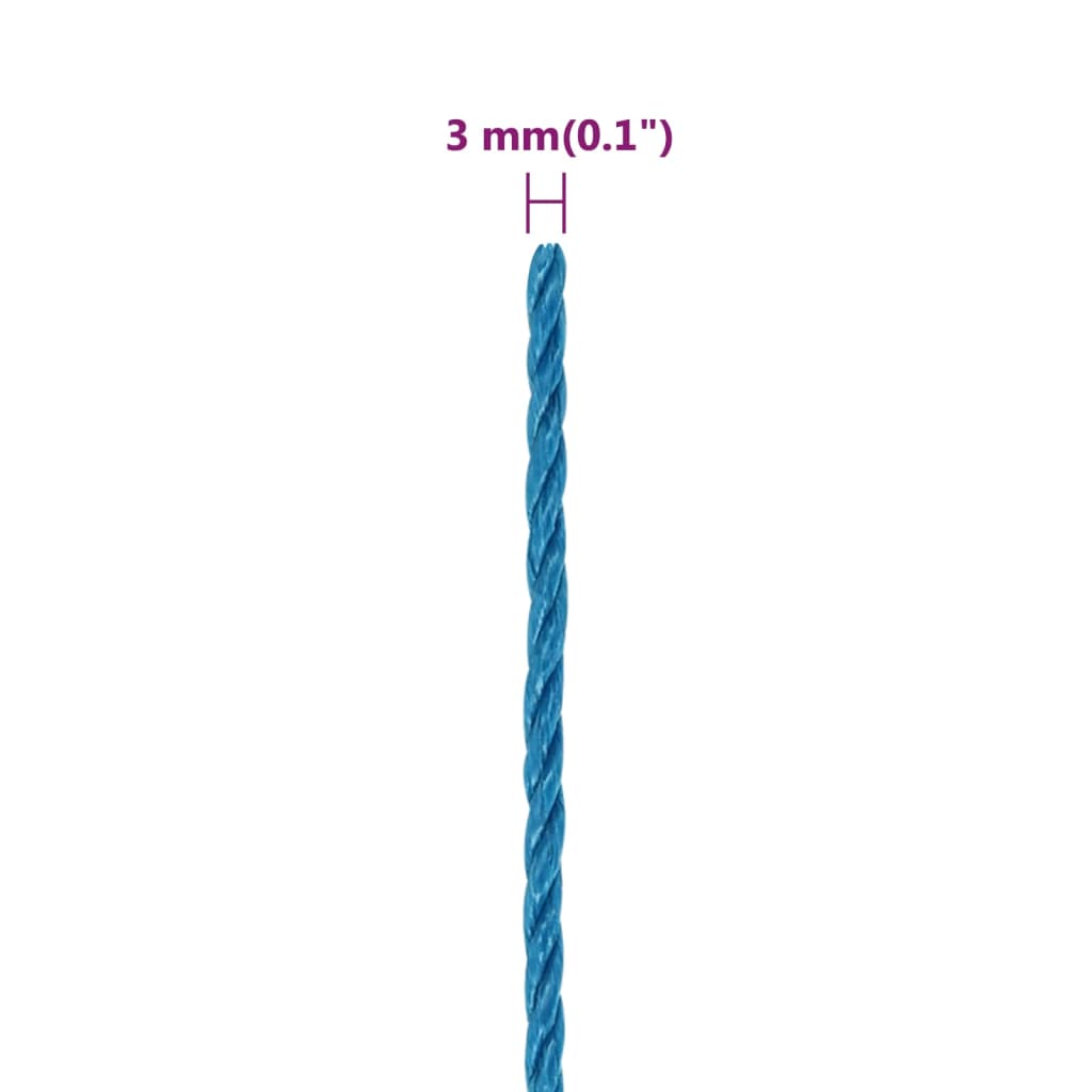 Työköysi Sininen 3 Mm 500 M Polypropeeni