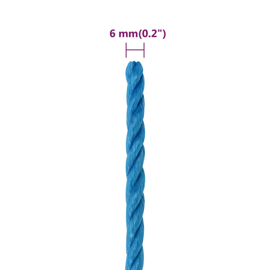 Työköysi Sininen 6 Mm 100 M Polypropeeni