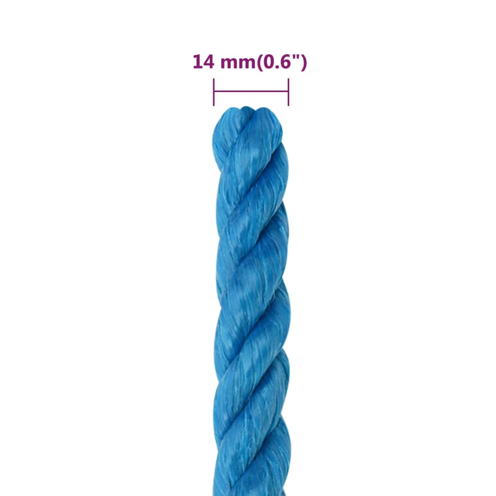 Työköysi Sininen 14 Mm 50 M Polypropeeni