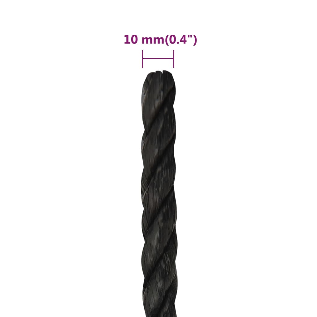 Työköysi Musta 10 Mm 100 M Polypropeeni