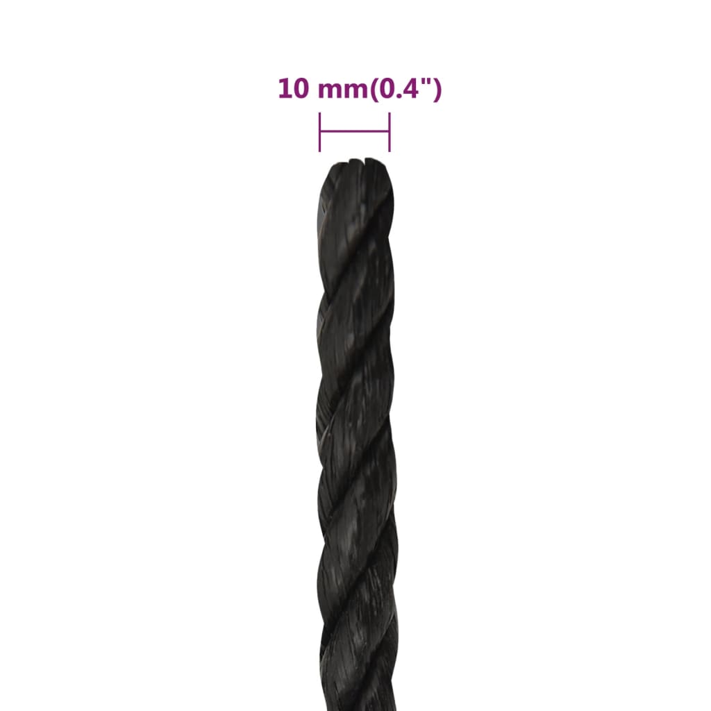 Työköysi Musta 10 Mm 250 Mm Polypropeeni