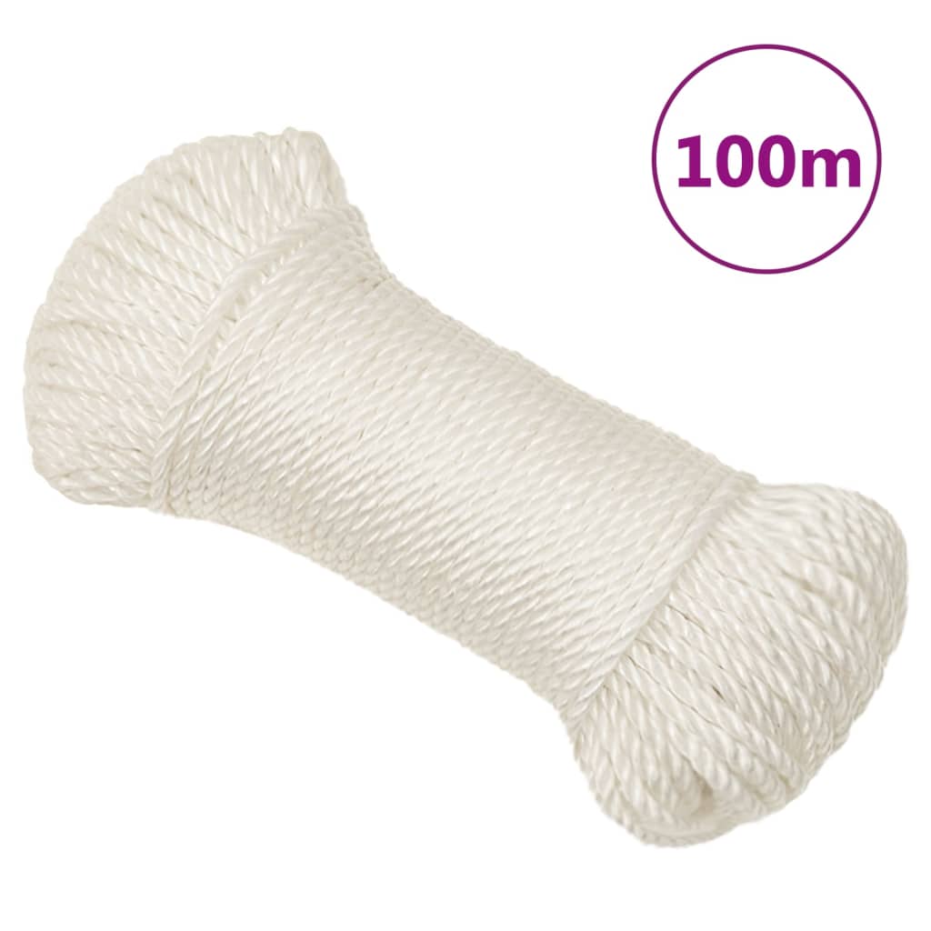 Työköysi Valkoinen 8 Mm 100 M Polypropeeni