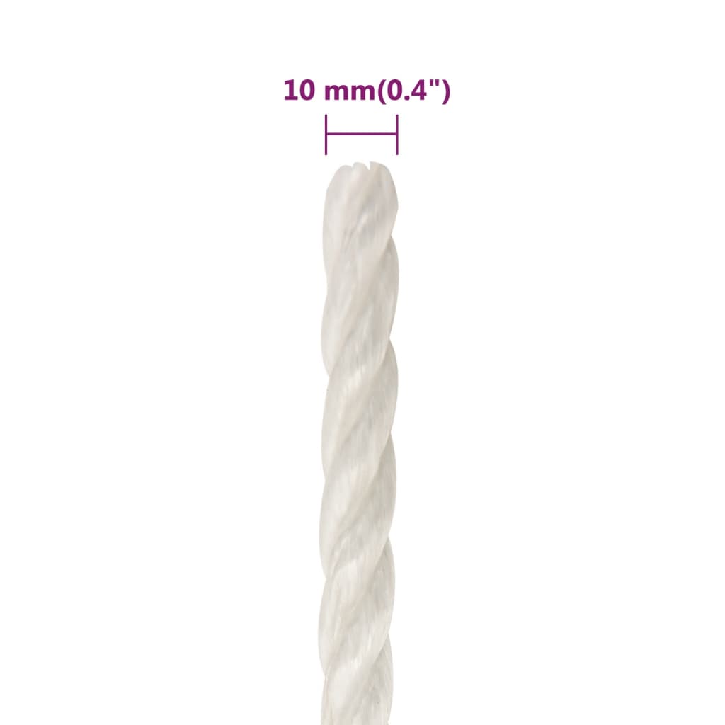 Työköysi Valkoinen 10 Mm 250 M Polypropeeni