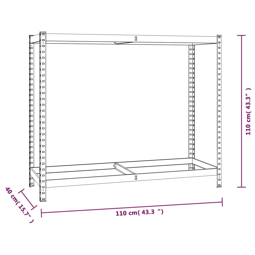 2-Tasoinen Rengasteline 2 Kpl Teräs 110 X 40 X 110 Cm