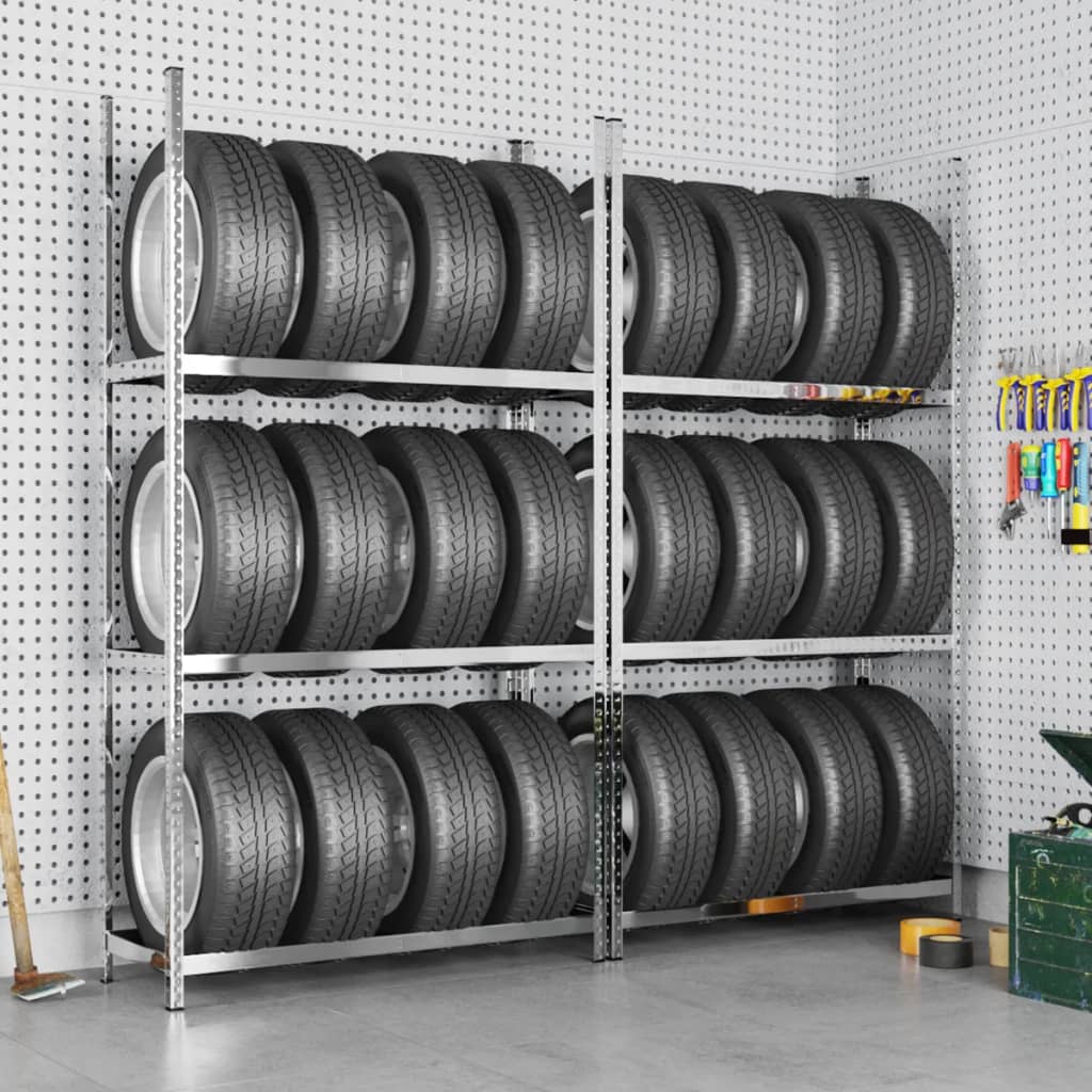 3-Tasoinen Rengasteline 2 Kpl Teräs 110 X 40 X 200 Cm