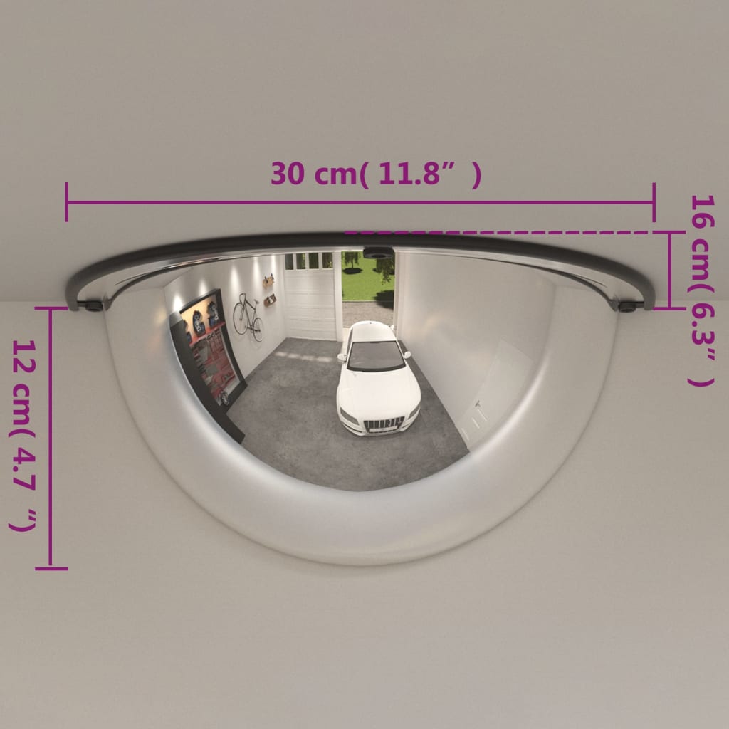 Puolikupu Liikennepeilit 2 Kpl Ø30 Cm Akryyli