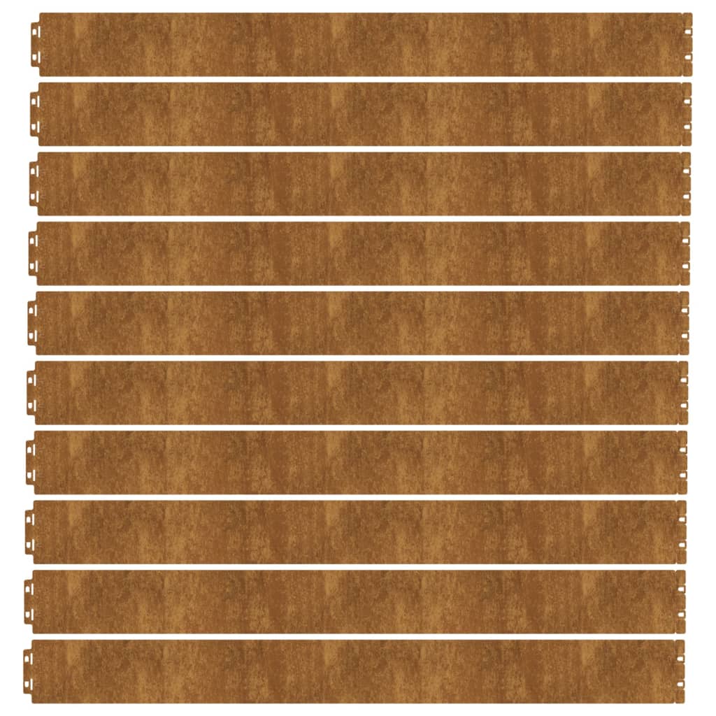 Nurmikonreunukset 10 Kpl 10X103 Cm Joustava Corten-Teräs