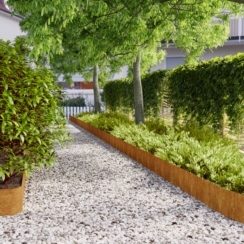 Nurmikonreunukset 10 Kpl 20X103 Cm Joustava Corten-Teräs