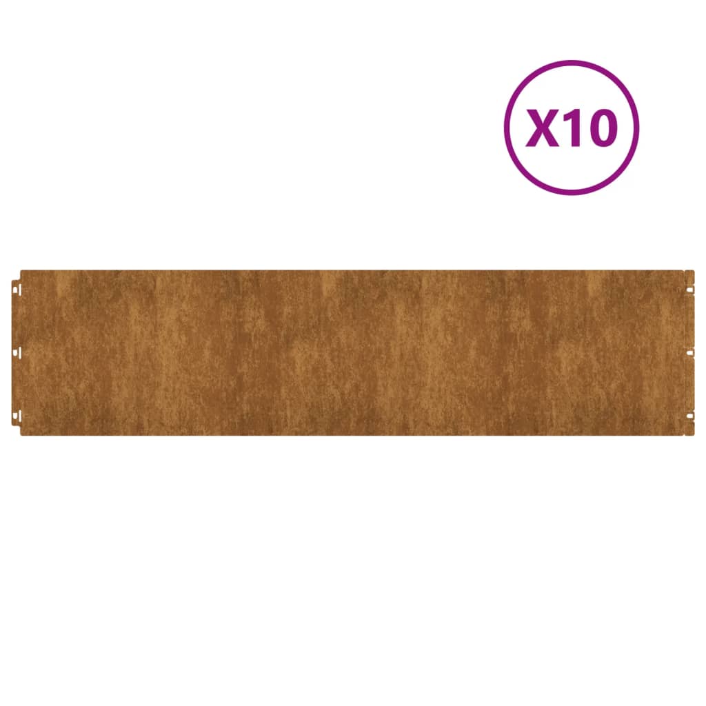 Nurmikonreunukset 10 Kpl 25X103 Cm Joustava Corten-Teräs