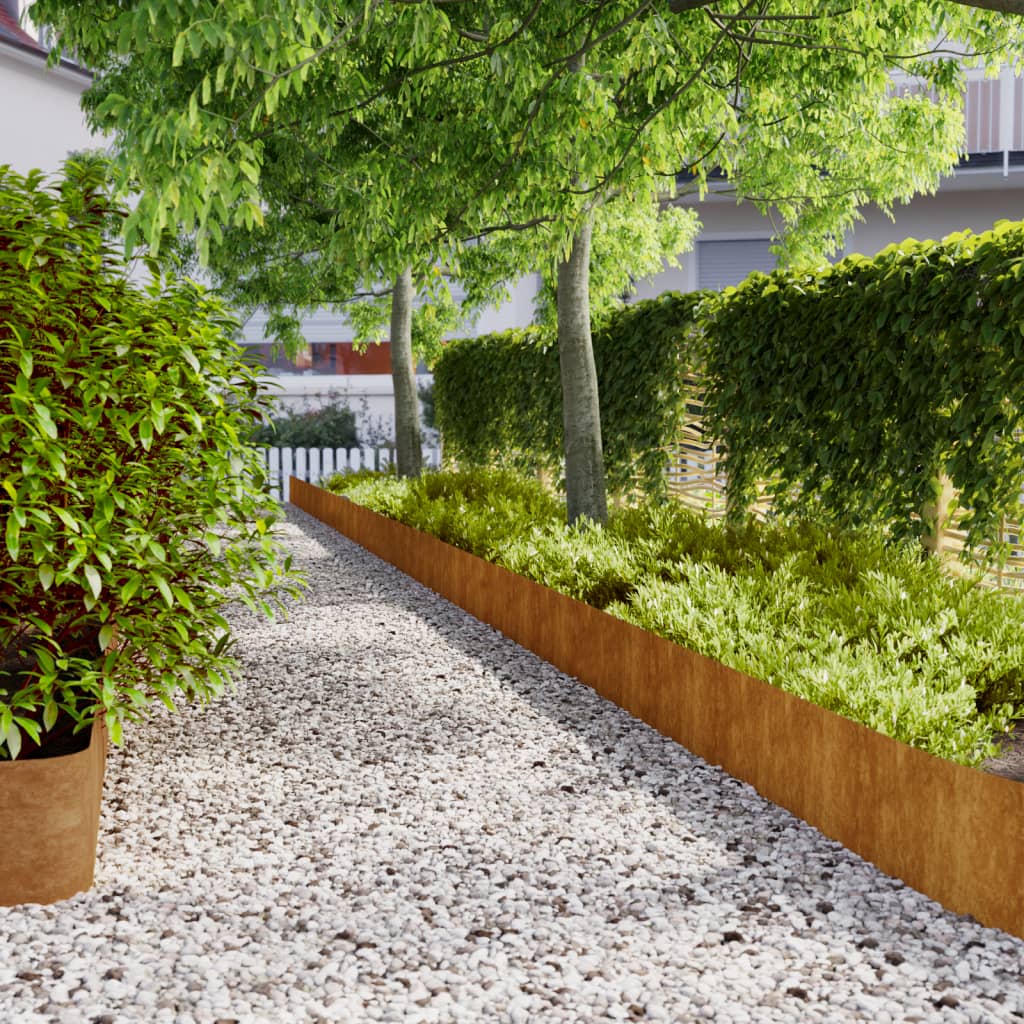 Nurmikonreunukset 10 Kpl 25X103 Cm Joustava Corten-Teräs