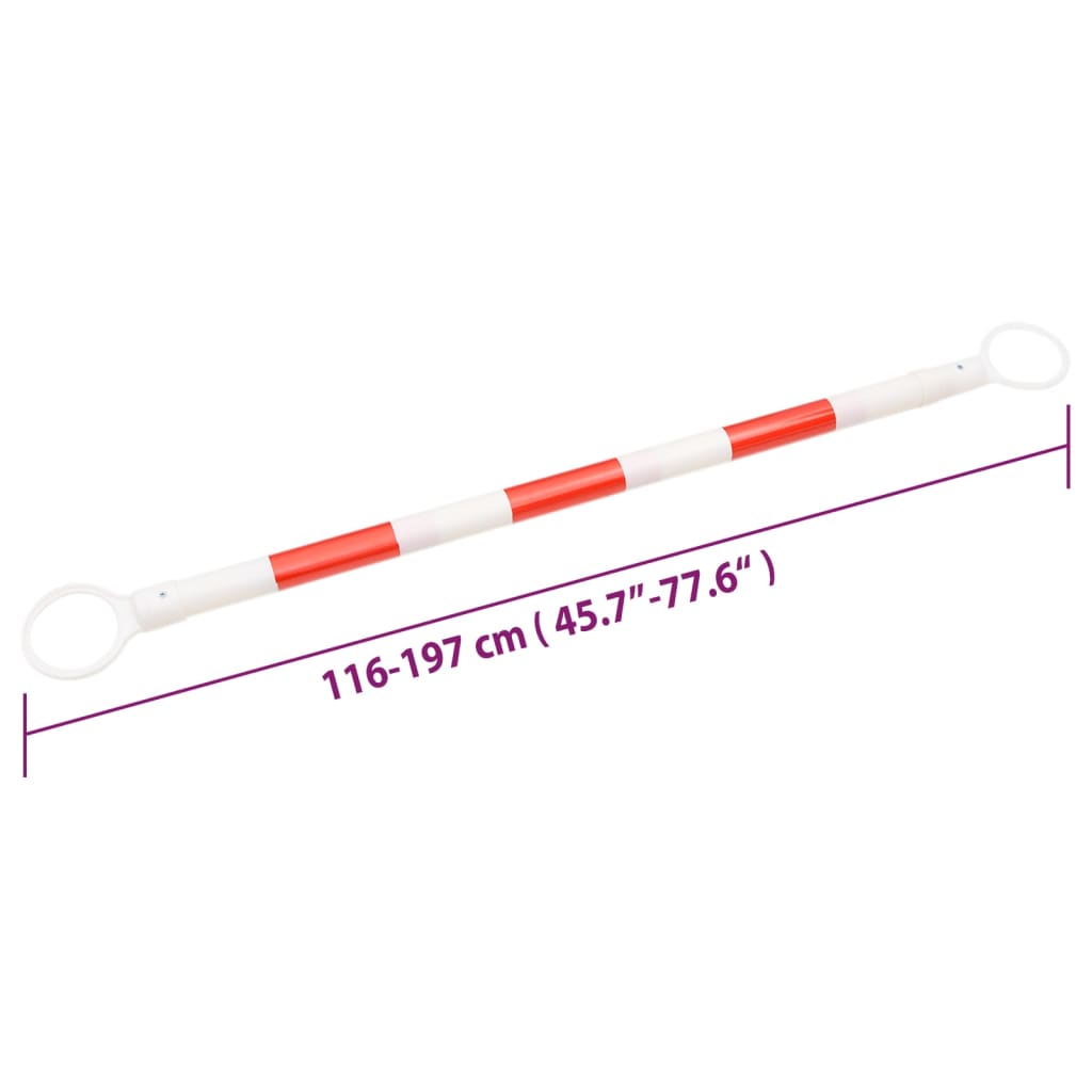 Sisäänvedettävät Liikennekartion Tangot 10 Kpl Abs 116-197 Cm