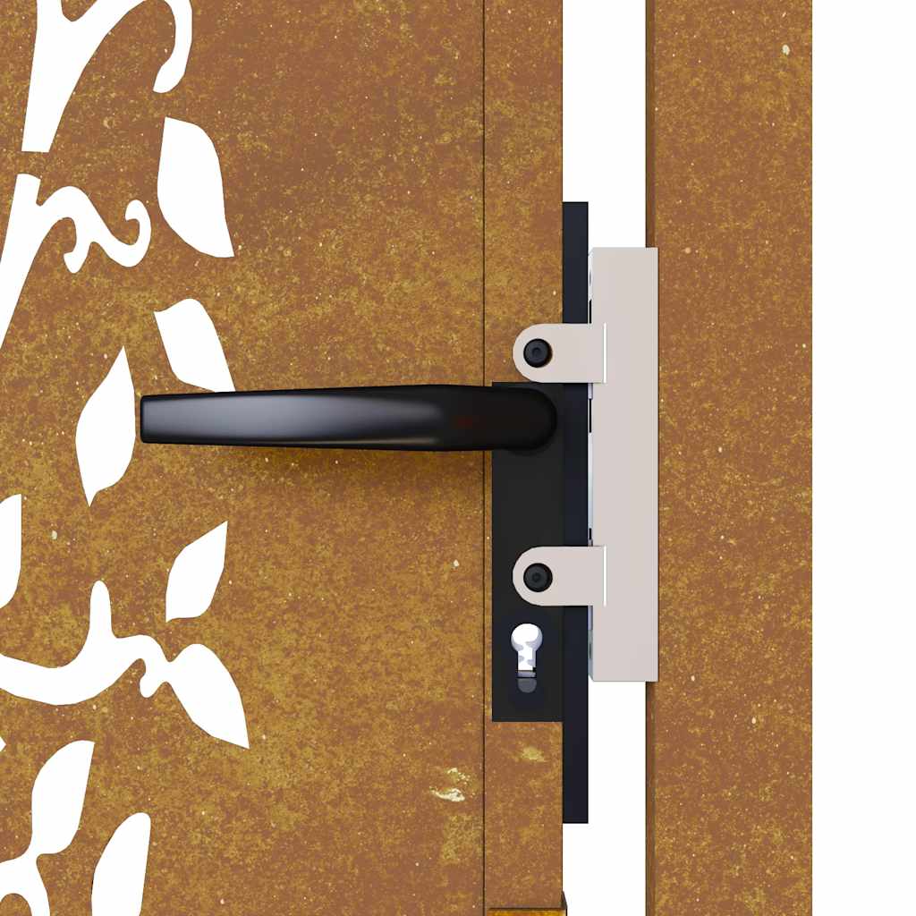Puutarhaportti 100X75 Cm Corten-Teräs, Puukuvio