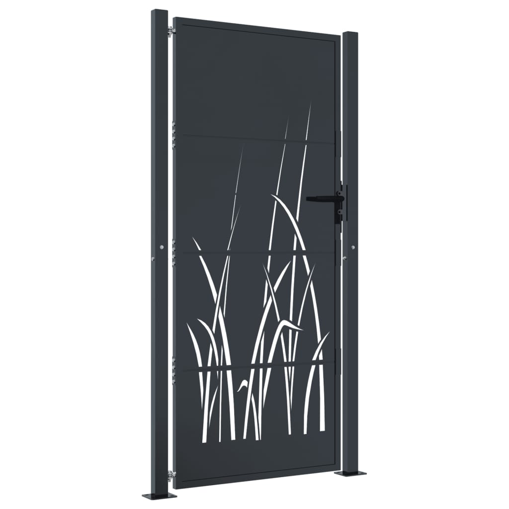 Puutarhan Portti Antrasiitti 100X175 Cm Teräs Ruohokuvio