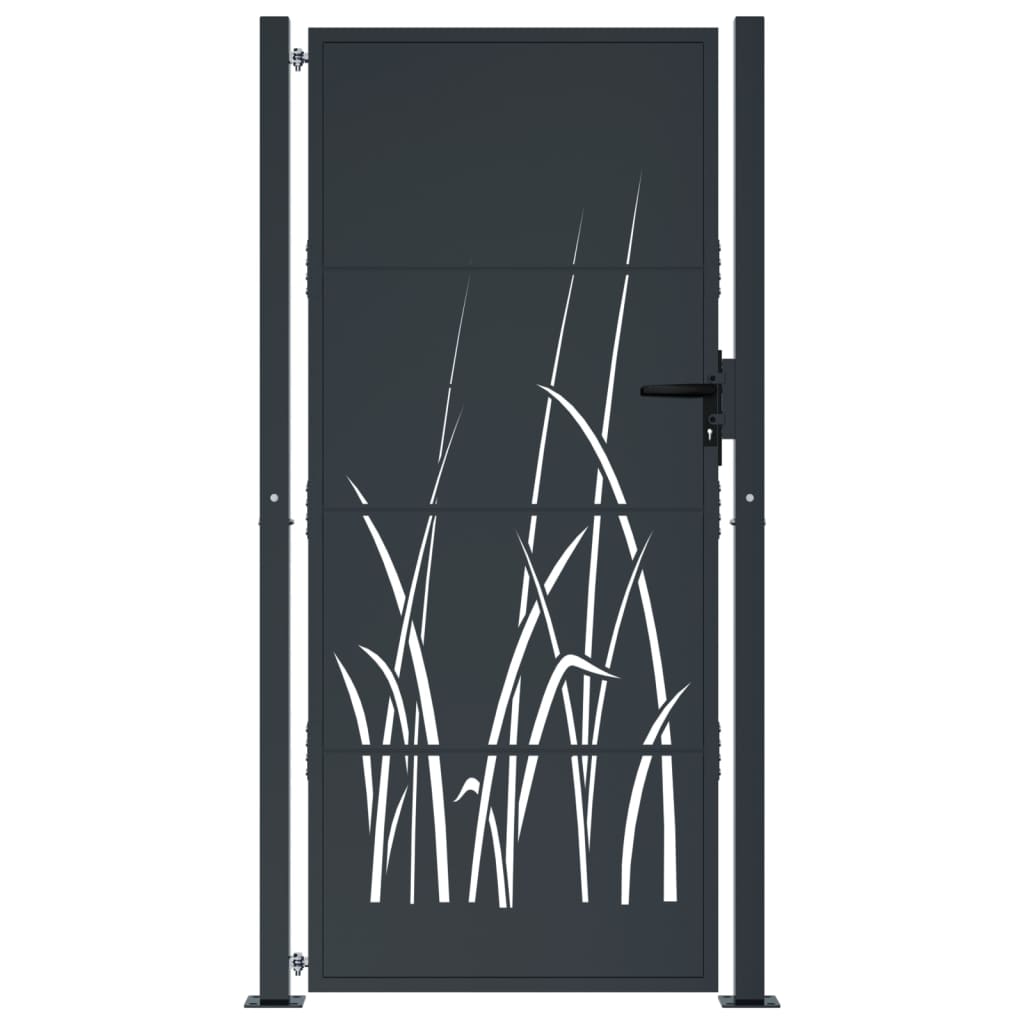 Puutarhan Portti Antrasiitti 100X175 Cm Teräs Ruohokuvio