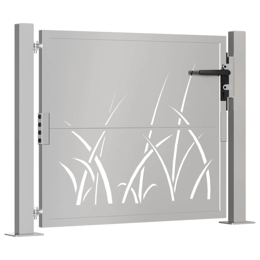 Puutarhaportti 100X75 Cm Corten-Teräs Ruohokuvio