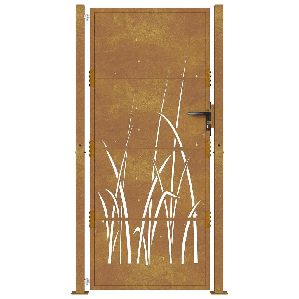 Puutarhan Portti 100X175 Cm Corten-Teräs Ruohokuvio