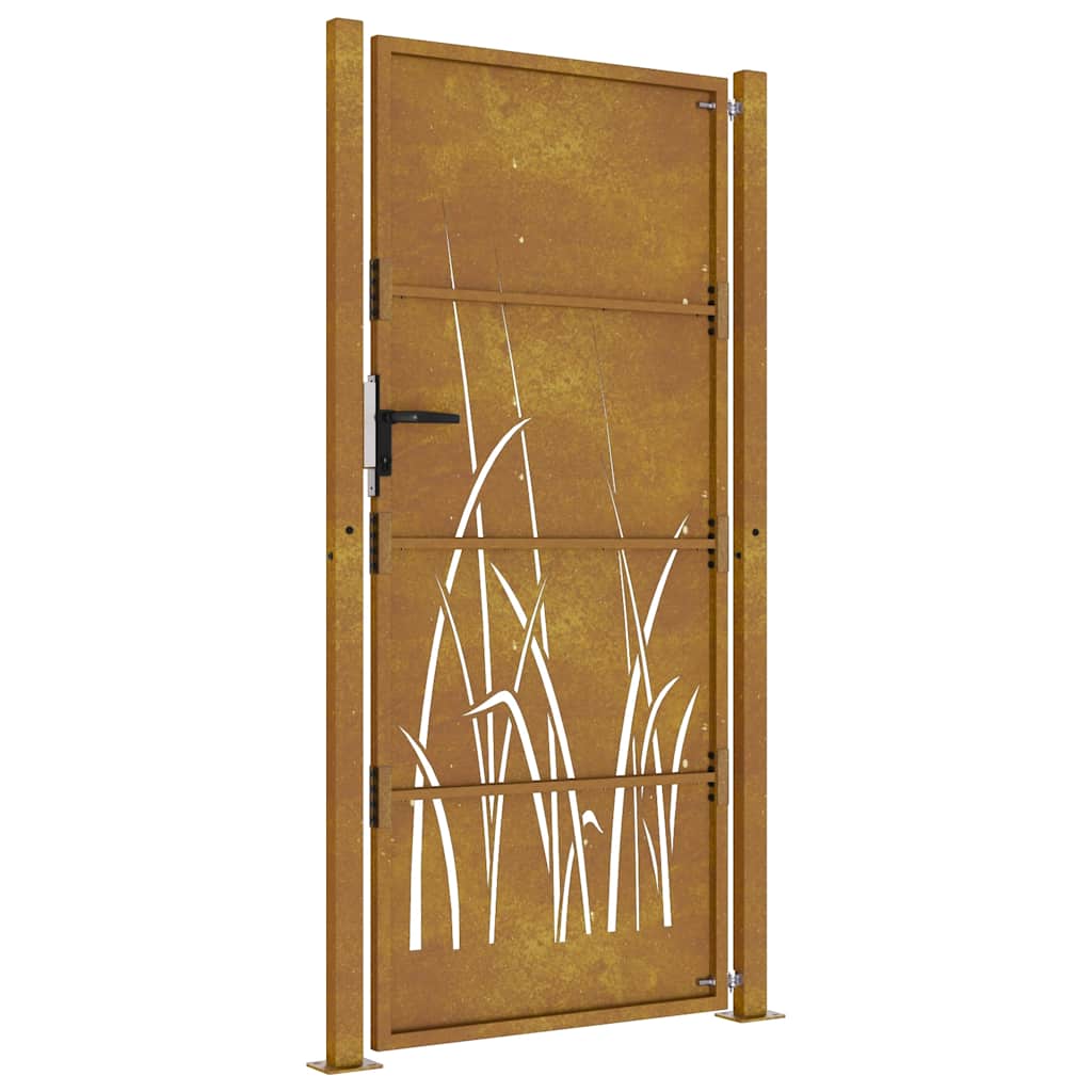 Puutarhan Portti 100X175 Cm Corten-Teräs Ruohokuvio