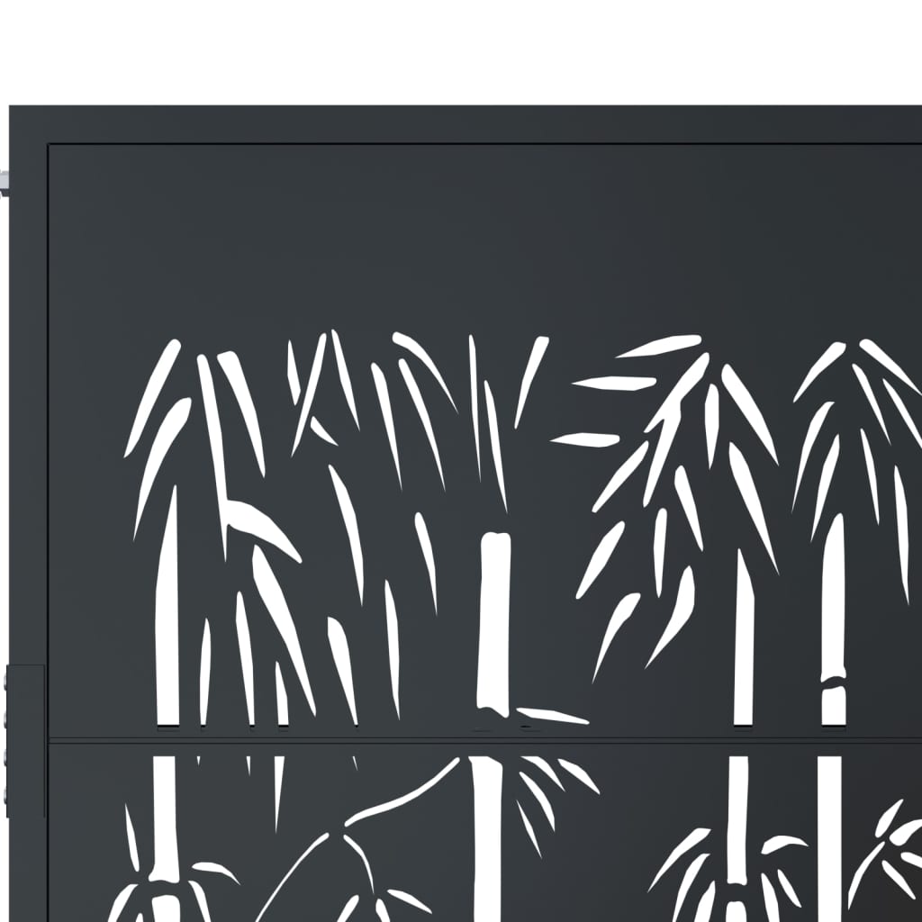 Puutarhan Portti Antrasiitti 100X175 Cm Teräs Bambukuvio