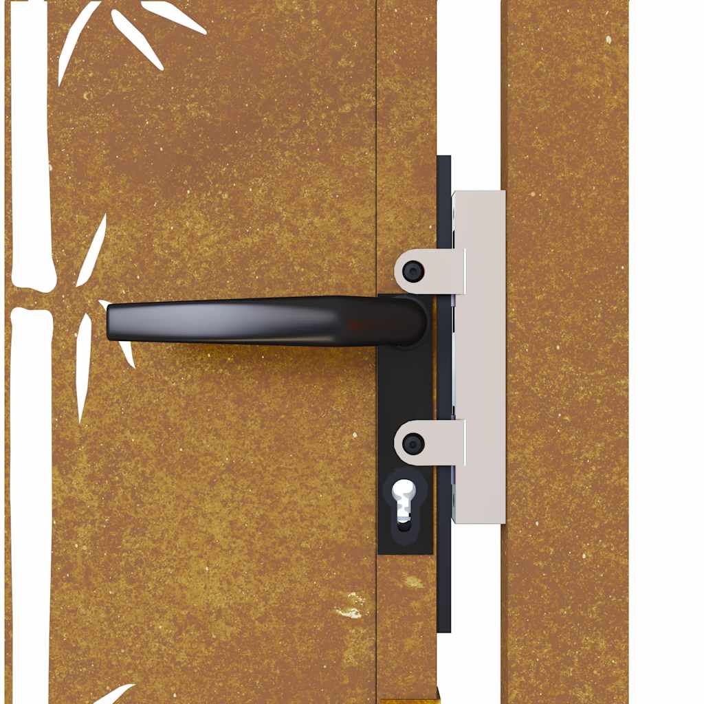 Puutarhaportti 100X75 Cm Corten-Teräs Bambukuvio
