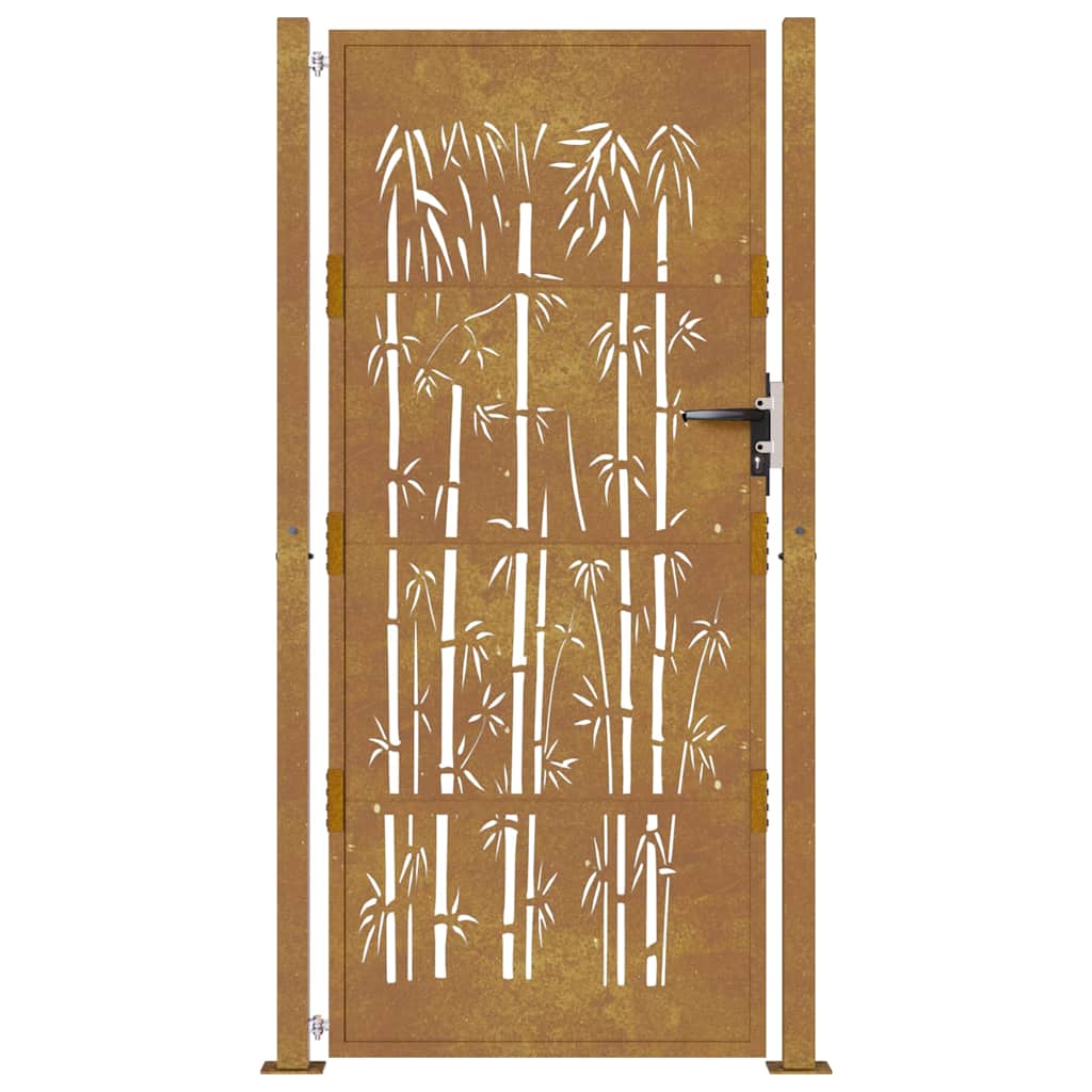 Puutarhaportti 100X125 Cm Corten-Teräs Bambukuvio