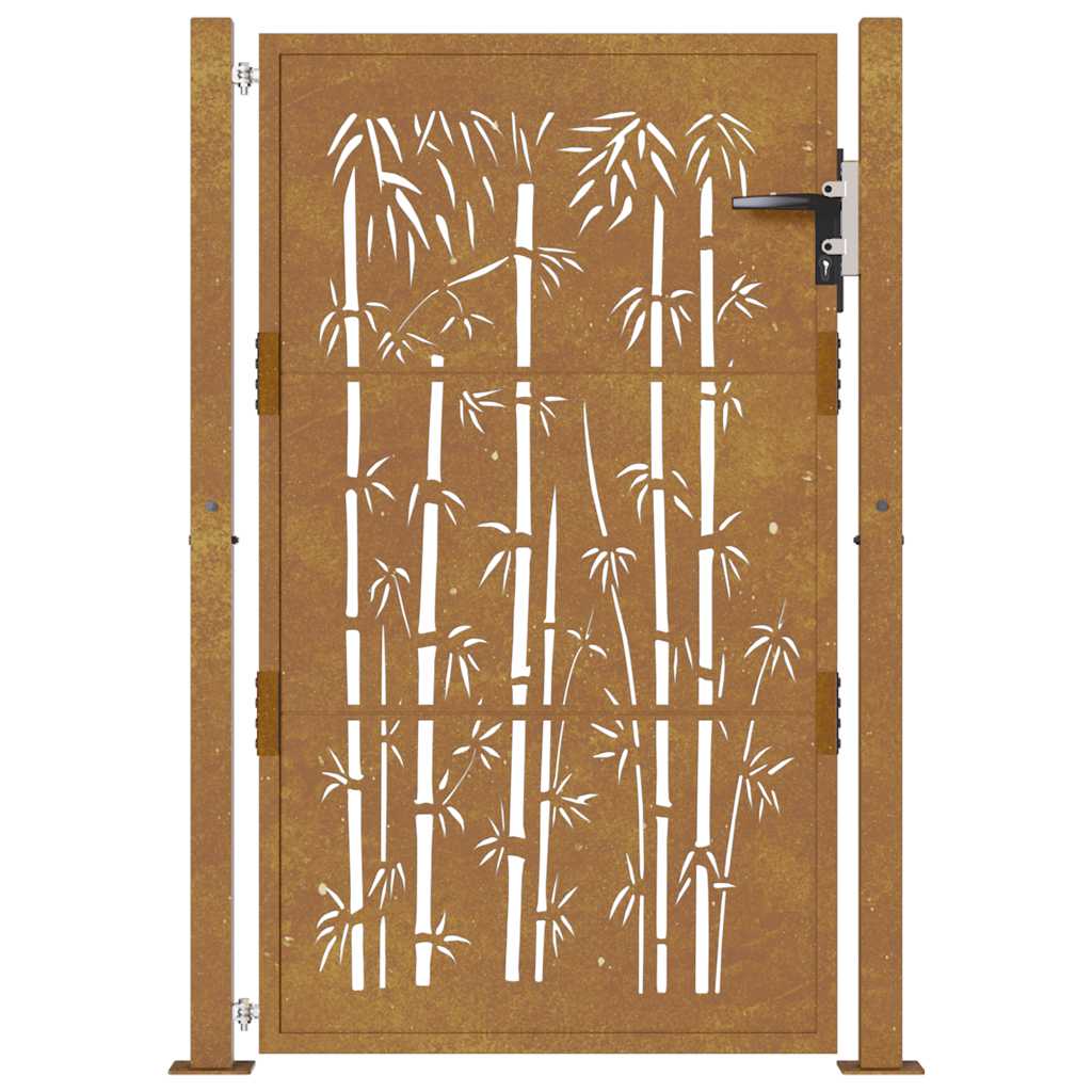 Puutarhaportti 100X150 Cm Corten-Teräs Bambukuvio