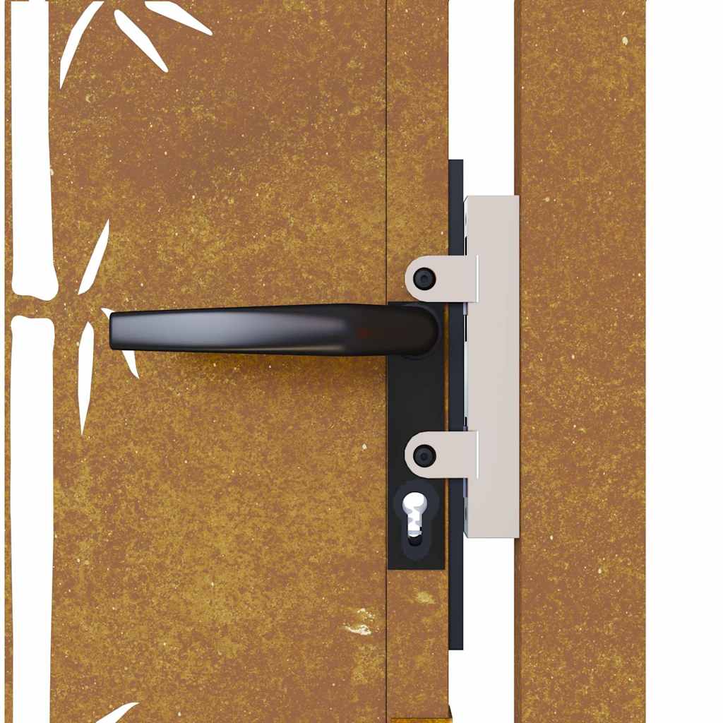 Puutarhaportti 100X200 Cm Corten-Teräs Bambukuvio