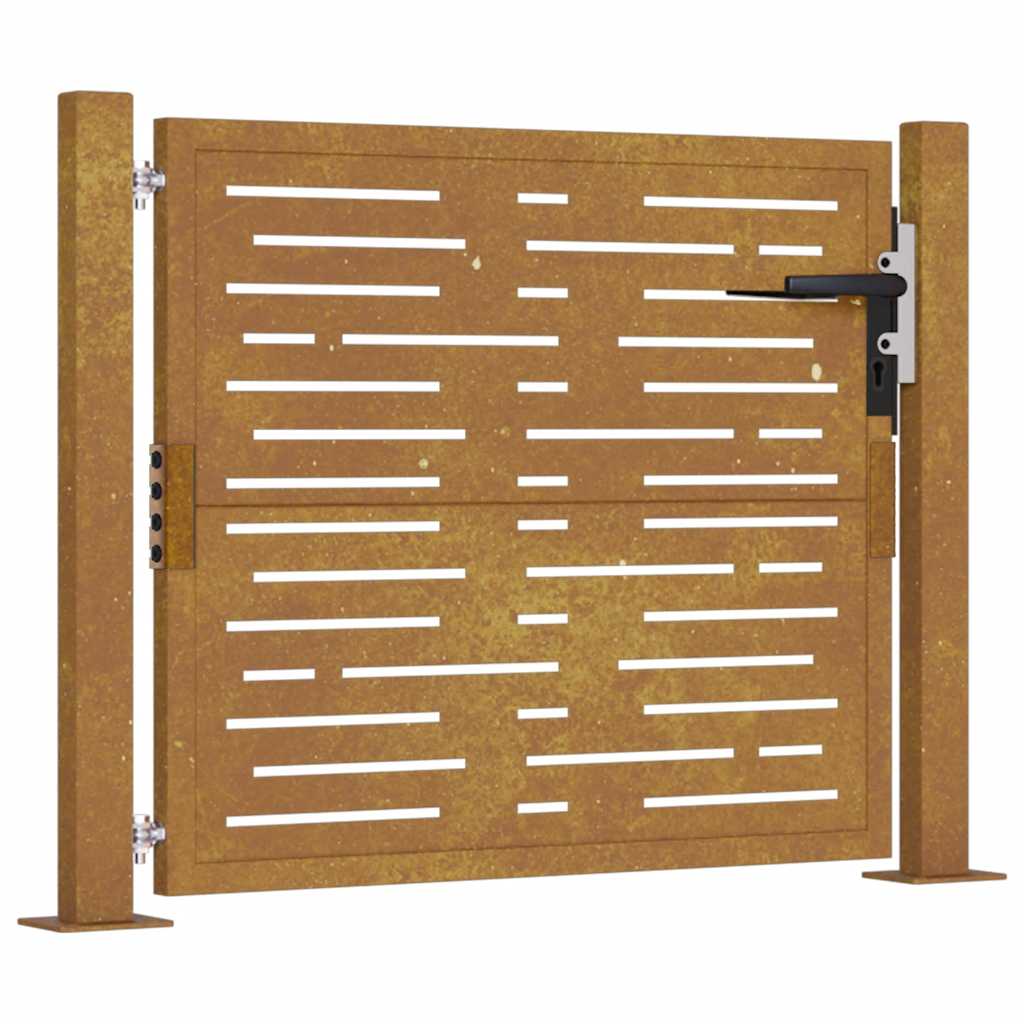 Puutarhaportti 100X75 Cm Corten-Teräs Neliönmuotoinen