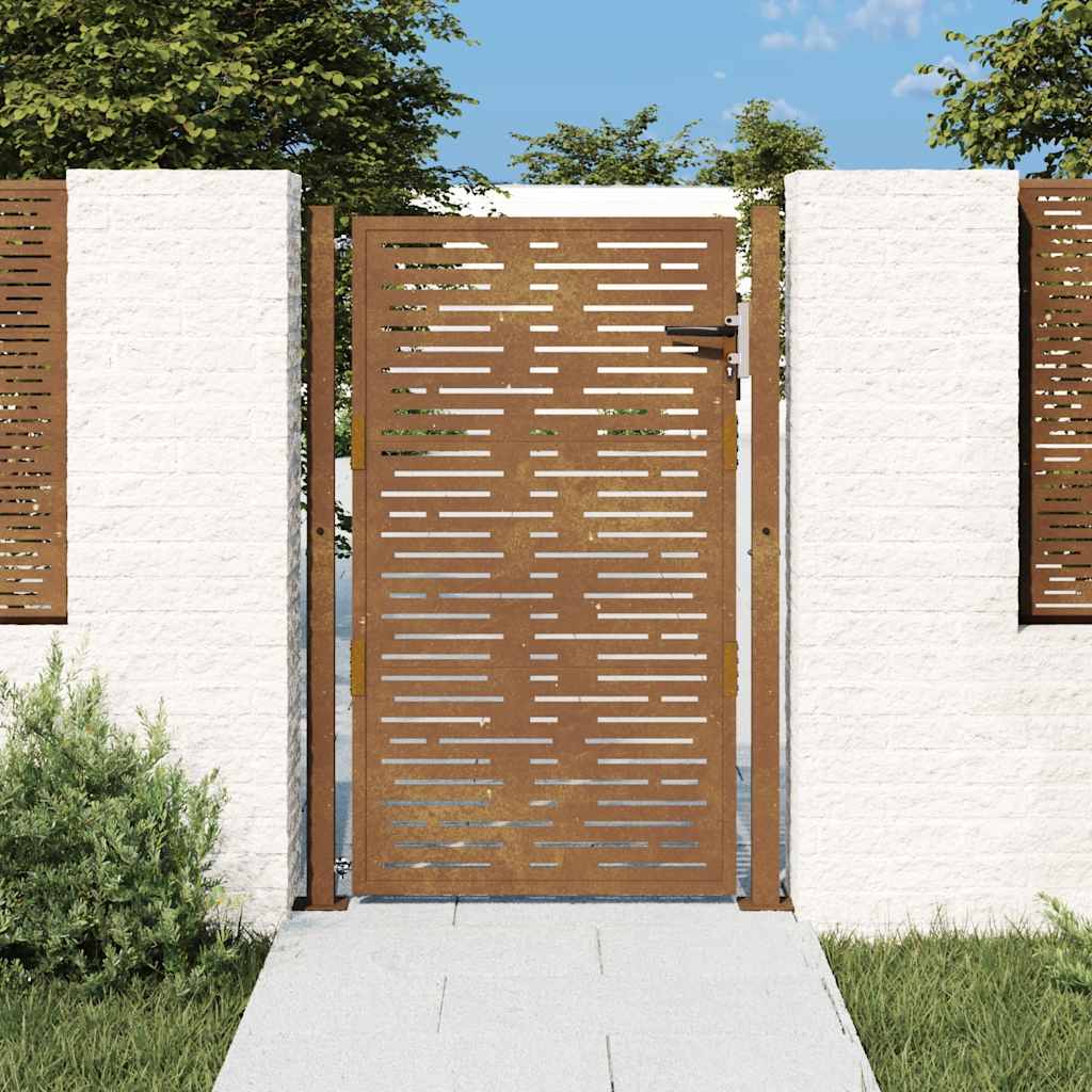 Puutarhaportti 100X150 Cm Corten-Teräs Neliönmuotoinen