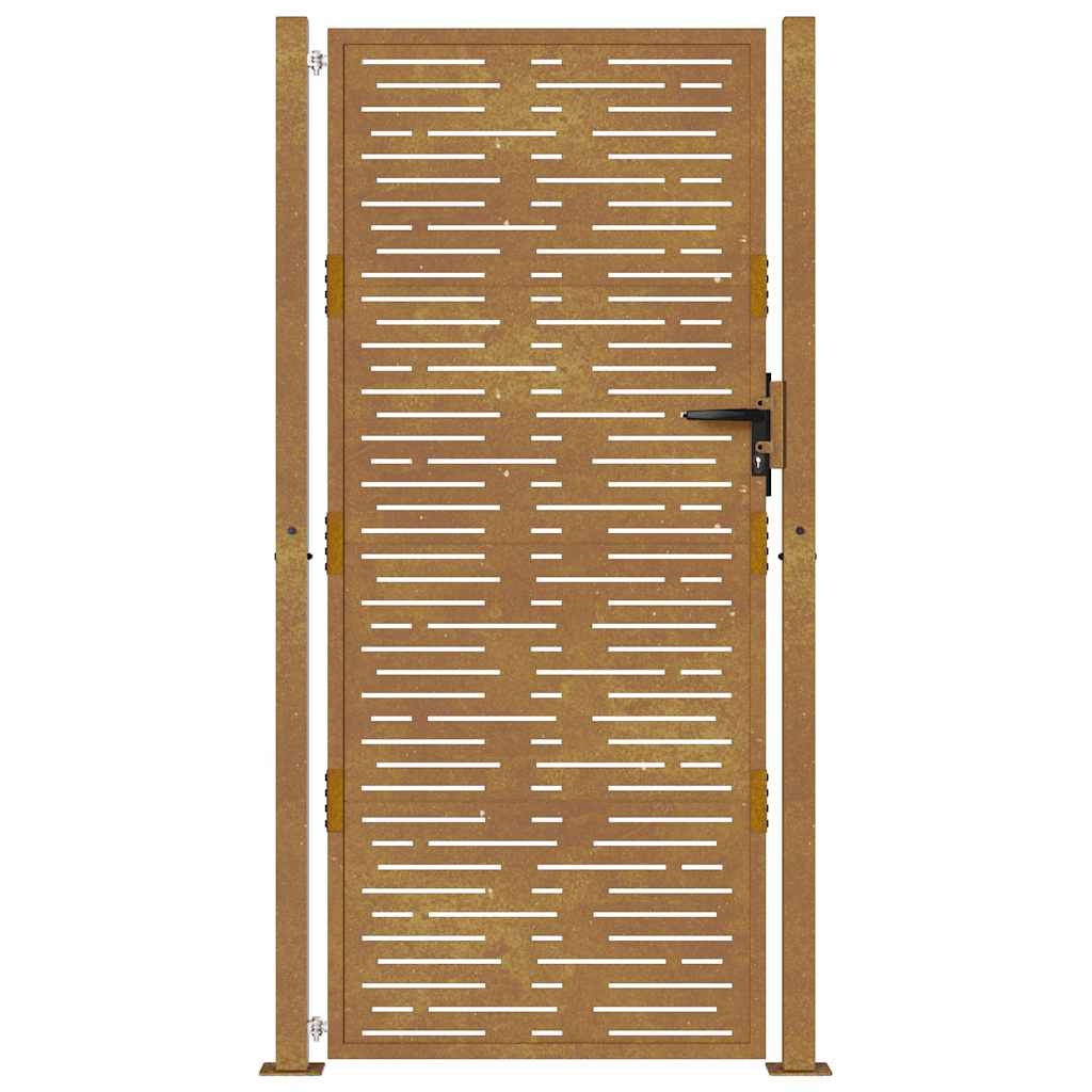 Puutarhaportti 100X175 Cm Corten-Teräs Neliönmuotoinen