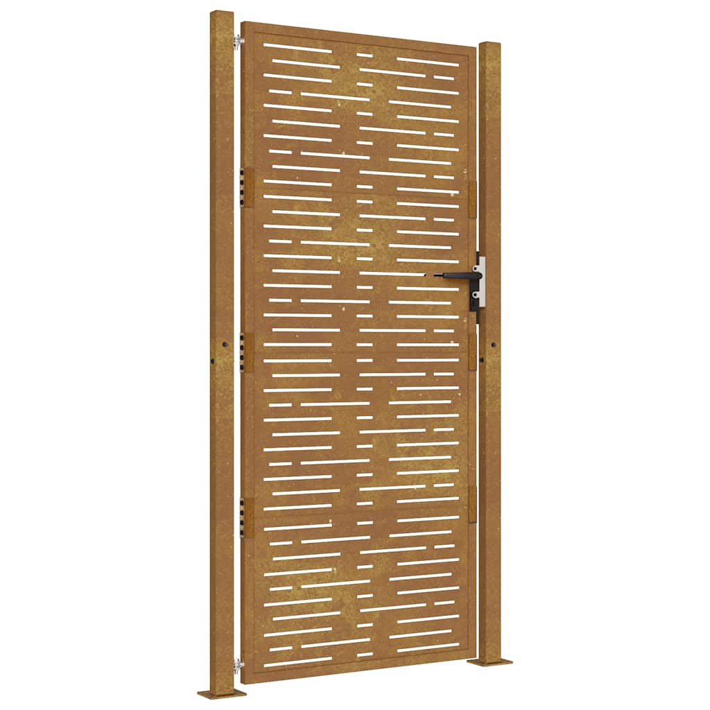 Puutarhaportti 100X200 Cm Corten-Teräs Neliönmuotoinen