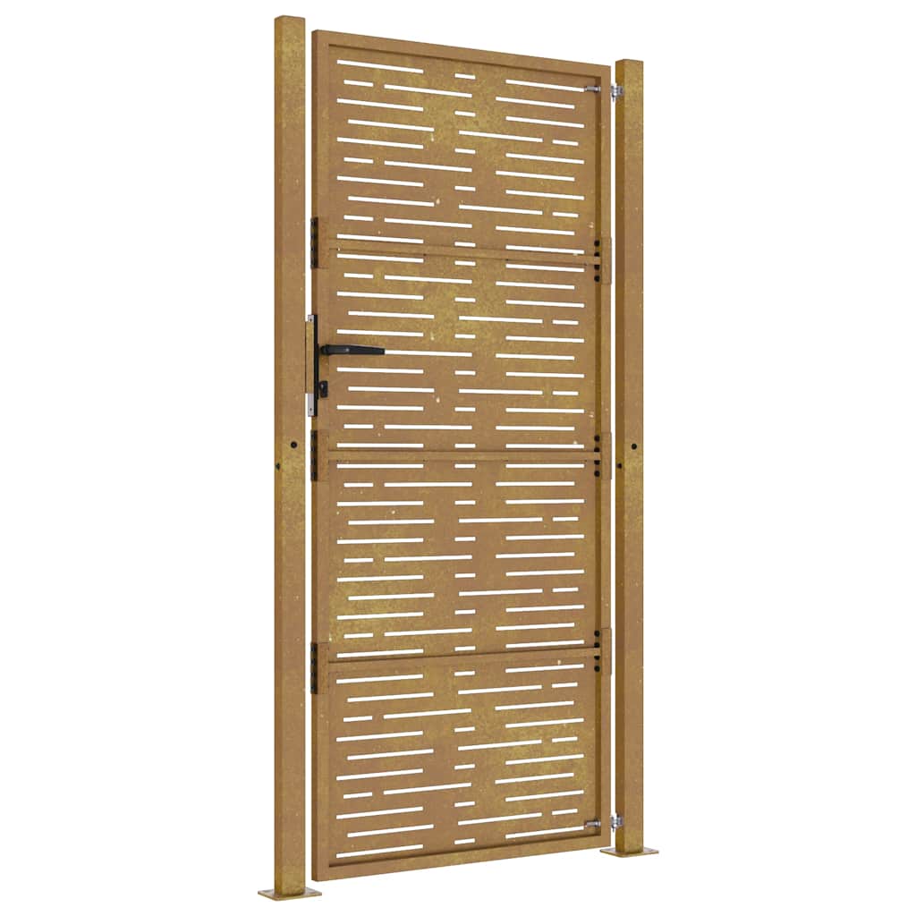 Puutarhaportti 100X200 Cm Corten-Teräs Neliönmuotoinen