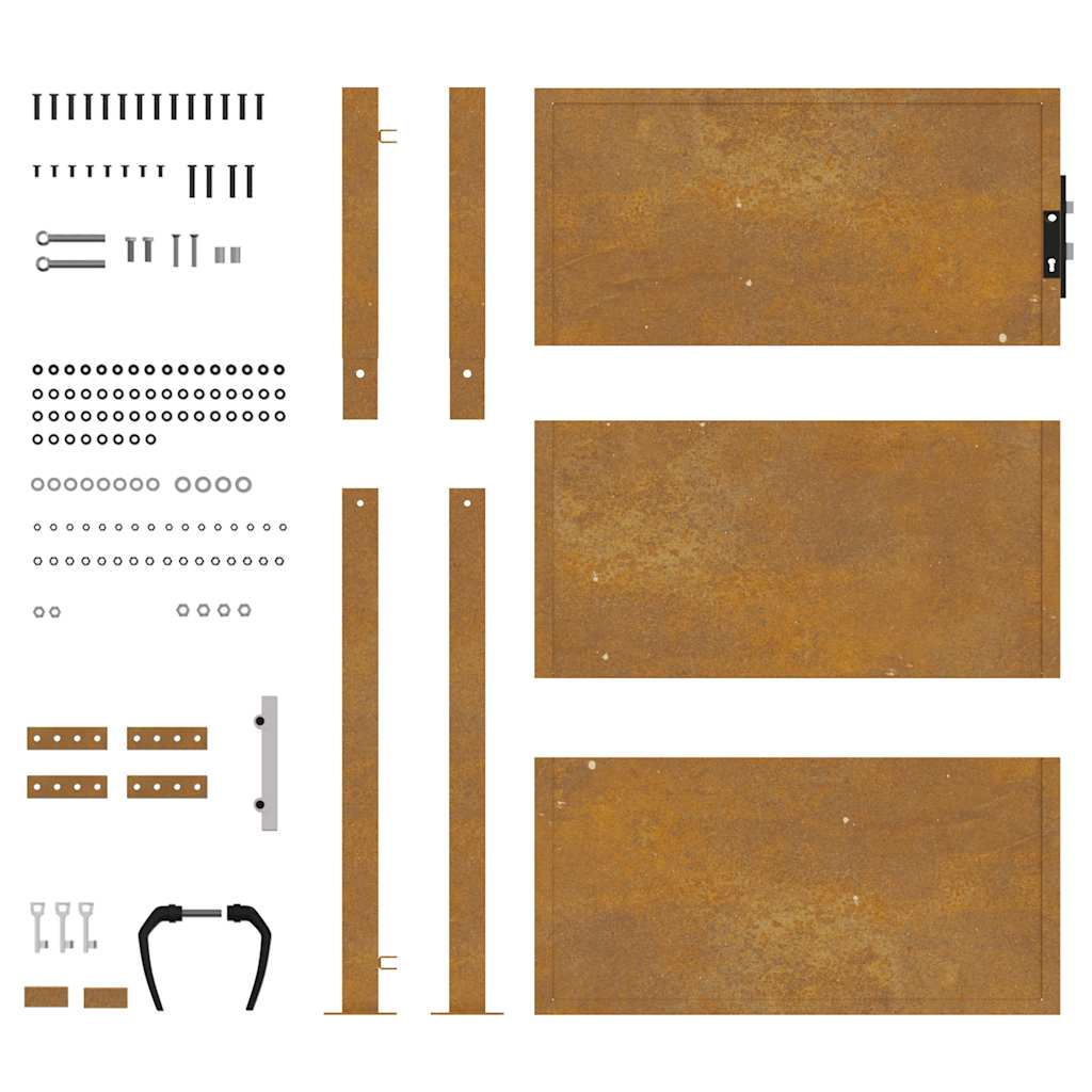 Puutarhaportti 100X125 Cm Corten-Teräs