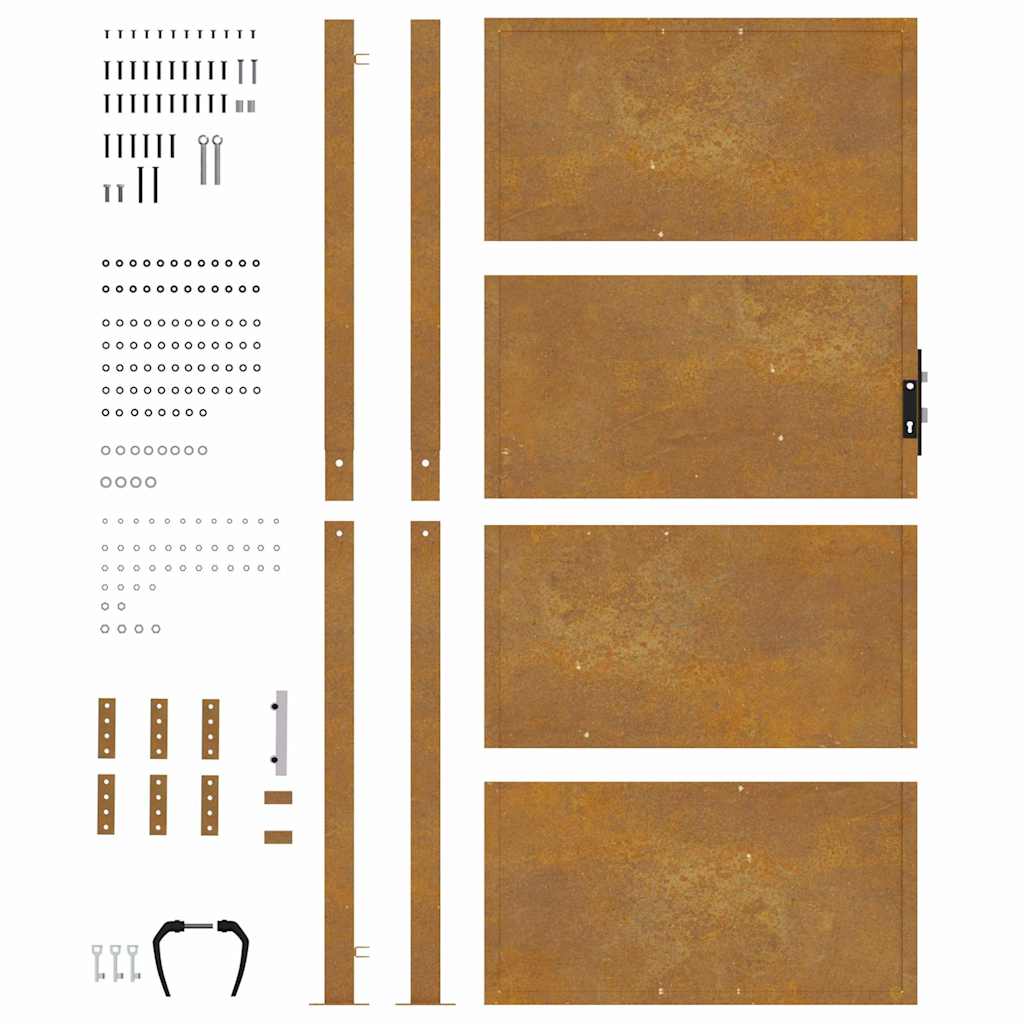 Puutarhaportti 100X175 Cm Corten-Teräs