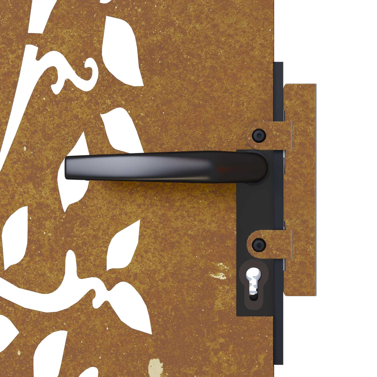 Puutarhaportti 85X150 Cm Corten-Teräs, Puukuvio