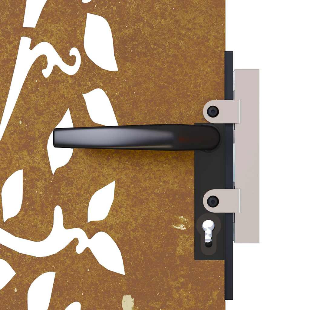 Puutarhaportti 85X200 Cm Corten-Teräs, Puukuvio